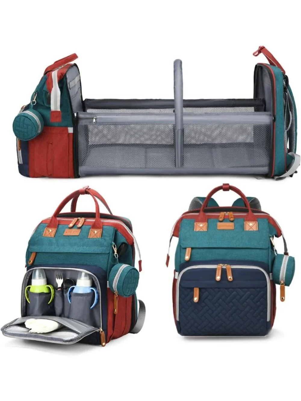 Stylish Waterproof Baby Diaper Bag Backpack with Changing Station & USB Port